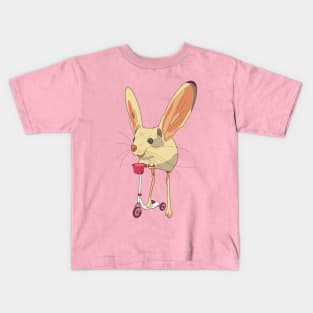 Jerboa rodent mouse riding a pink scooter Kids T-Shirt